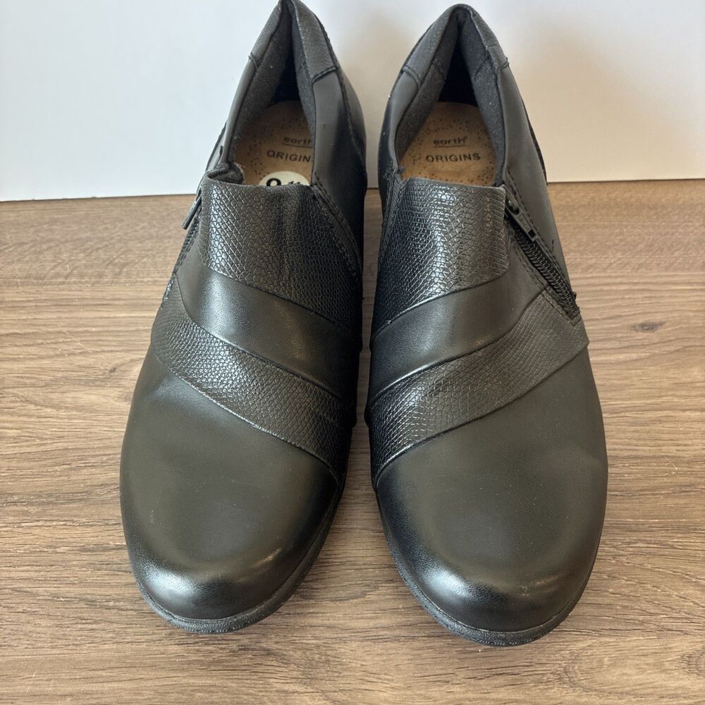 NWoT EARTH ORIGINS "Melva" Women Size 9.5, Black Bootie Small Heel Comfort